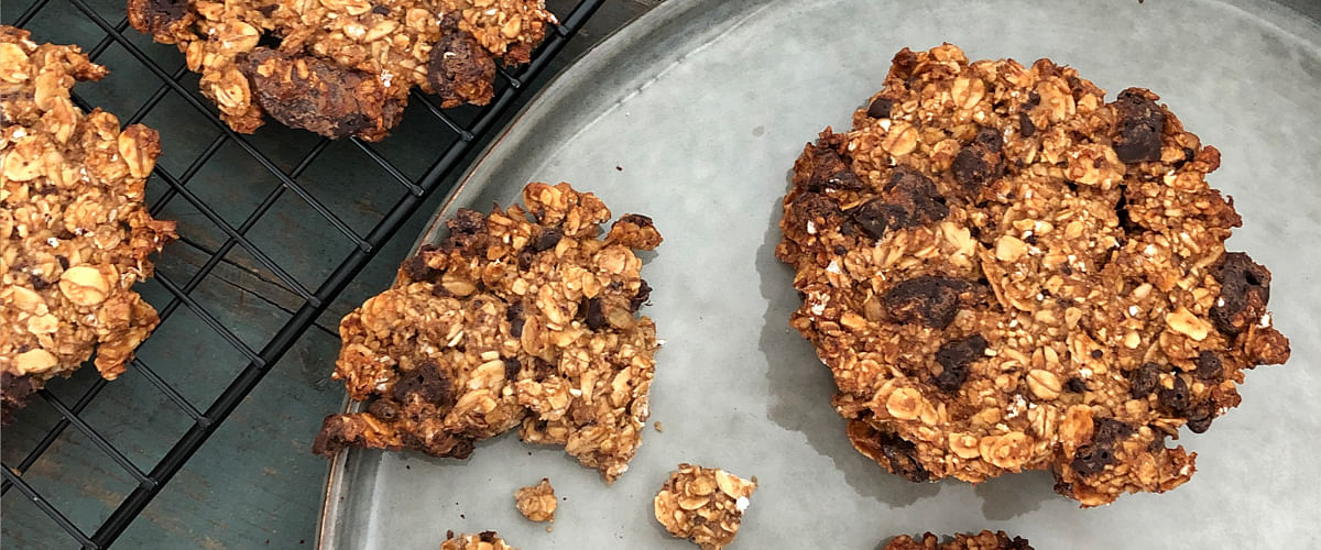 Karamelcookies med chokolade