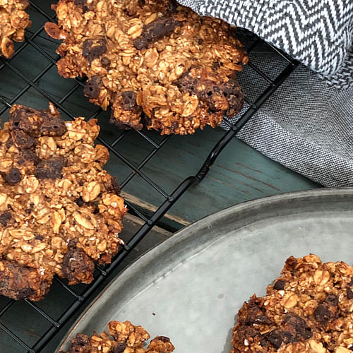 Karamelcookies med chokolade