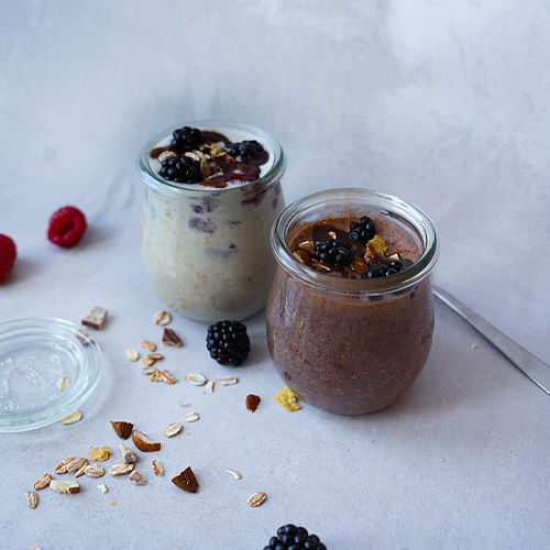 Overnight oats med proteinpulver