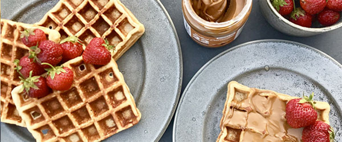 Salted Caramel & Banana Waffles