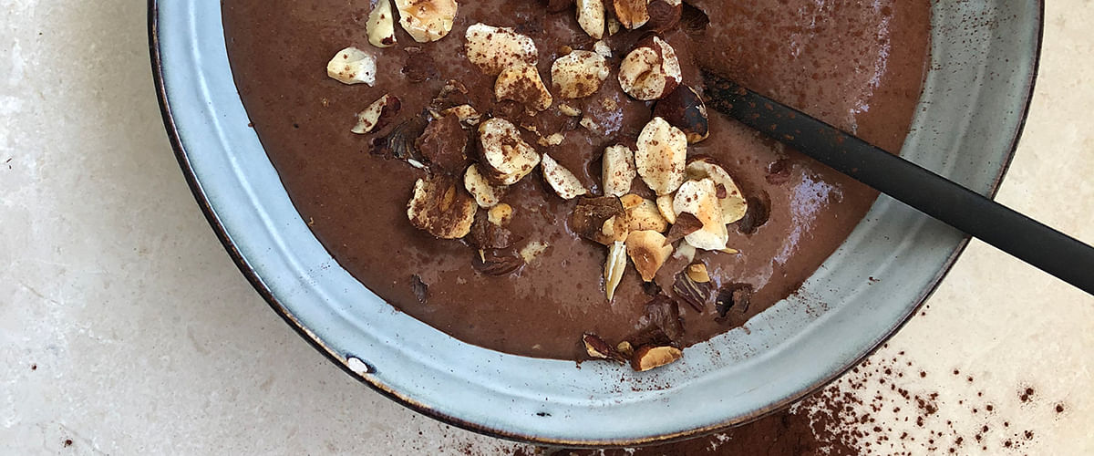 Vegansk nicecream med chokolade