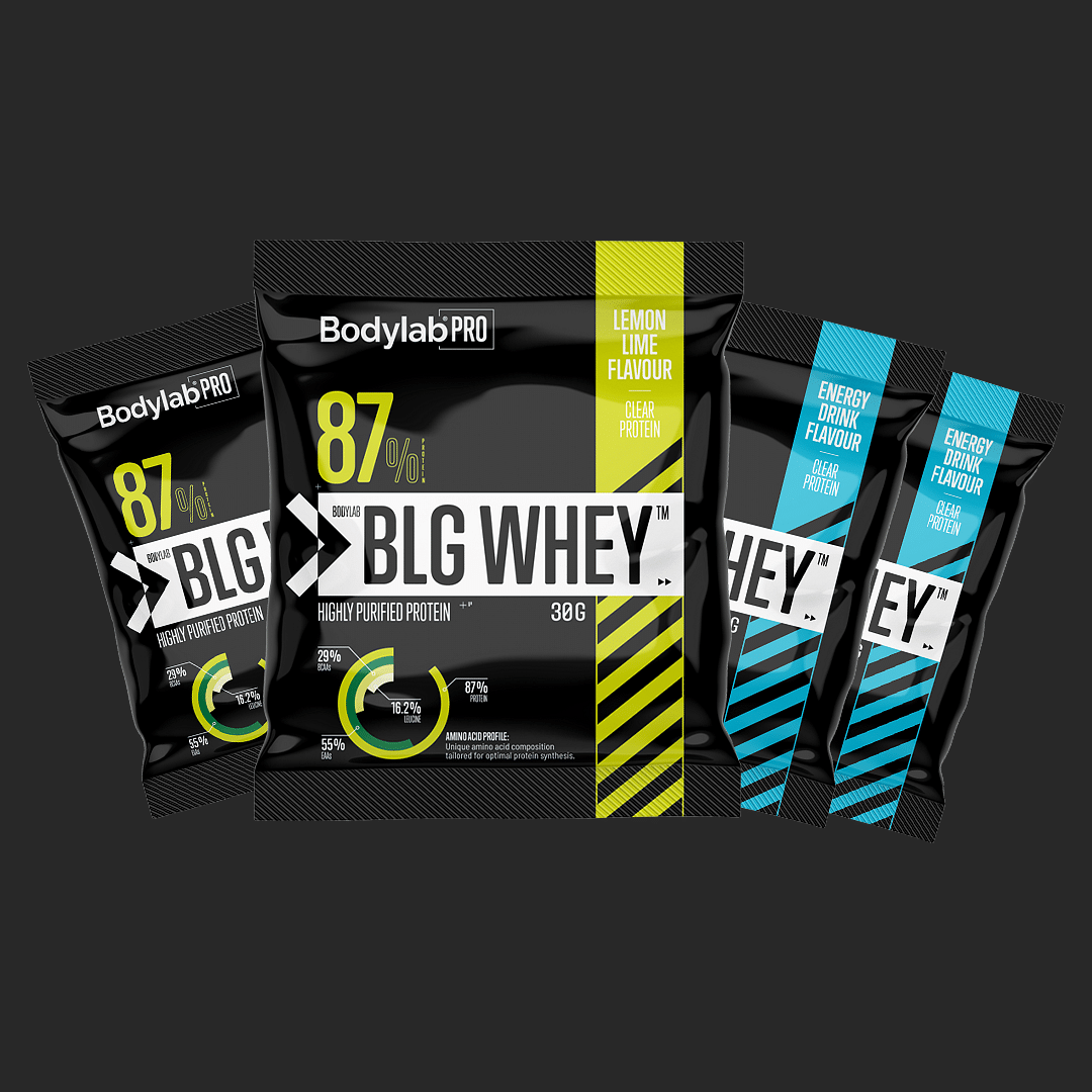 Brug PRO BLG Whey Sample Bundle til en forbedret oplevelse