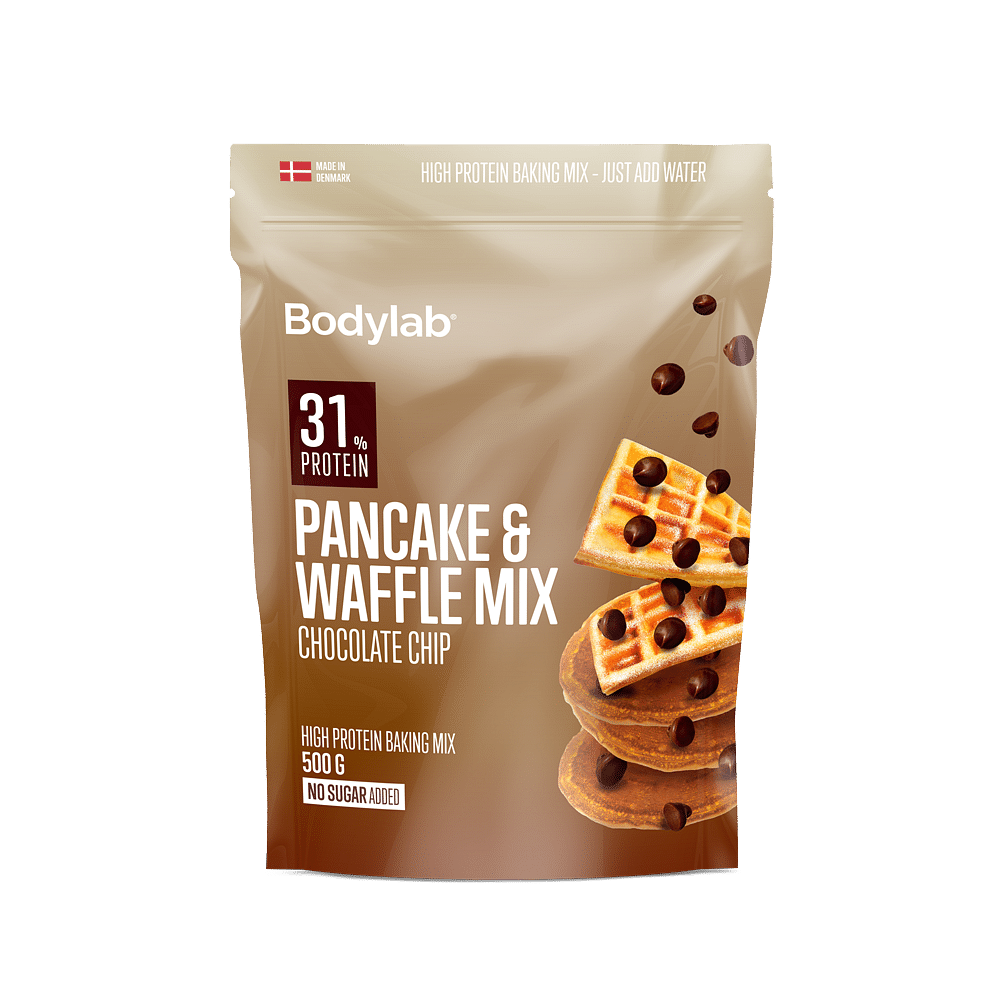 Køb American Style Protein Pancake & Waffle Mix (500 g) - Chocolate Chip - Pris 99.00 kr.