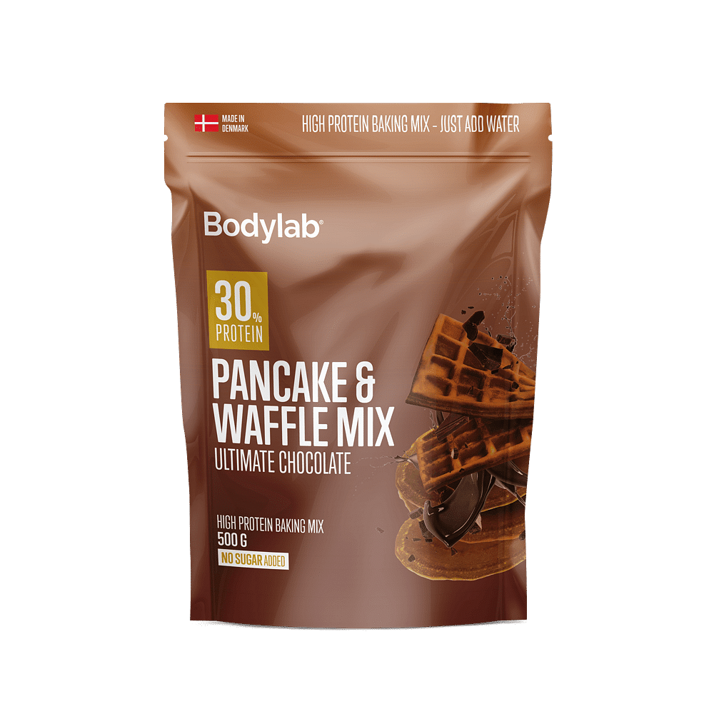 Køb American Style Protein Pancake & Waffle Mix (500 g) - Ultimate Chocolate - Pris 99.00 kr.