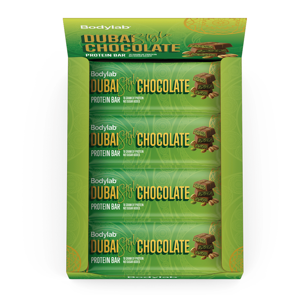 Brug Protein Bar (12 x 55 g) - Dubai Style Chocolate til en forbedret oplevelse