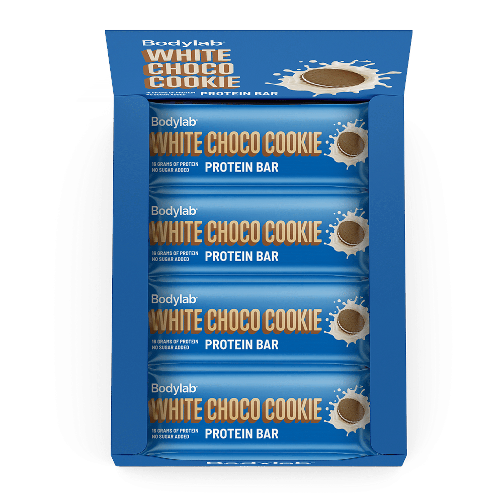 Køb Protein Bar (12 x 55 g) - White Choco Cookie - Pris 229.00 kr.